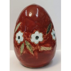HANDCRAFTED UNIQUE CERAMIC EGG WITH FLOWERS