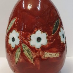 HANDCRAFTED UNIQUE CERAMIC EGG WITH FLOWERS