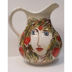 HANDCRAFTED UNIQUE CERAMIC CARAFE WITH POMEGRANATE BRIDE 