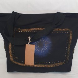 BEACH BAG OR FOR SHOPPING PAINTED WITH EYE