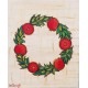 Painting on canvas with akrylics colors,pomegranate Wreath