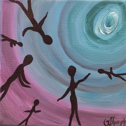 Painting on canvas with akrylics colors,shadows