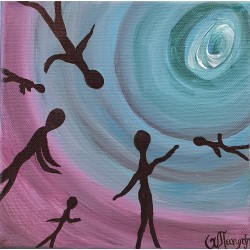 Painting on canvas with akrylics colors,shadows