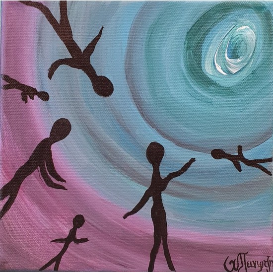 Painting on canvas with akrylics colors,shadows