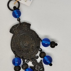 Handmade Charm – Brass Traditional Buckle Decorated with Glass and Brass Beads