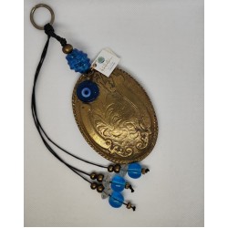 Handmade Charm – Brass Traditional Buckle Decorated with Glass and Brass Beads