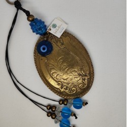 Handmade Charm – Brass Traditional Buckle Decorated with Glass and Brass Beads