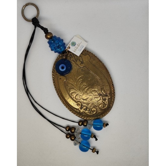 Handmade Charm – Brass Traditional Buckle Decorated with Glass and Brass Beads