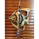 Handmade Collectible Charm – Brass Angel Fish Decorated with Glass Beads and Brass Elements