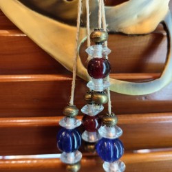 Handmade Collectible Charm – Brass Angel Fish Decorated with Glass Beads and Brass Elements