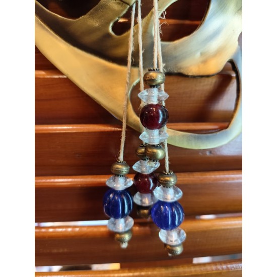 Handmade Collectible Charm – Brass Angel Fish Decorated with Glass Beads and Brass Elements