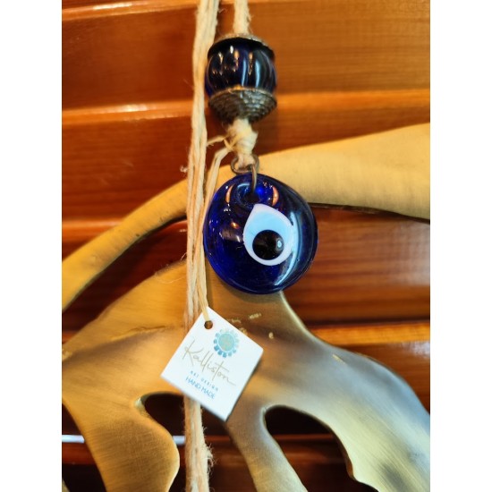 Handmade Collectible Charm – Brass Angel Fish Decorated with Glass Beads and Brass Elements