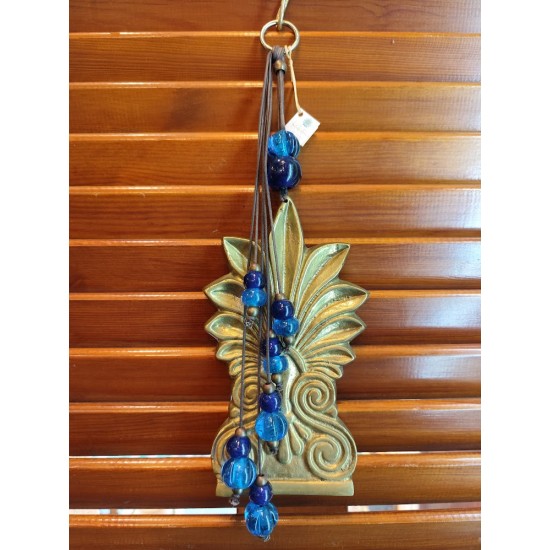 Handmade Collectible Good Luck Charm – Bronze Acroterion with Glass Beads and Bronze Elements