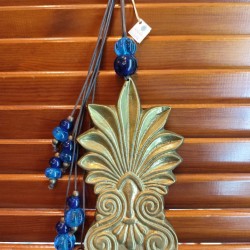Handmade Collectible Good Luck Charm – Bronze Acroterion with Glass Beads and Bronze Elements