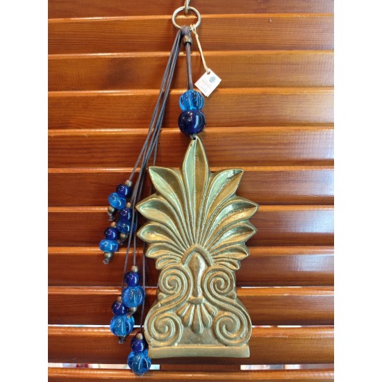 Handmade Collectible Good Luck Charm – Bronze Acroterion with Glass Beads and Bronze Elements