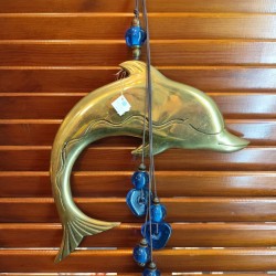 Handmade Bronze Dolphin with Glass and Bronze Beads – Unique Piece
