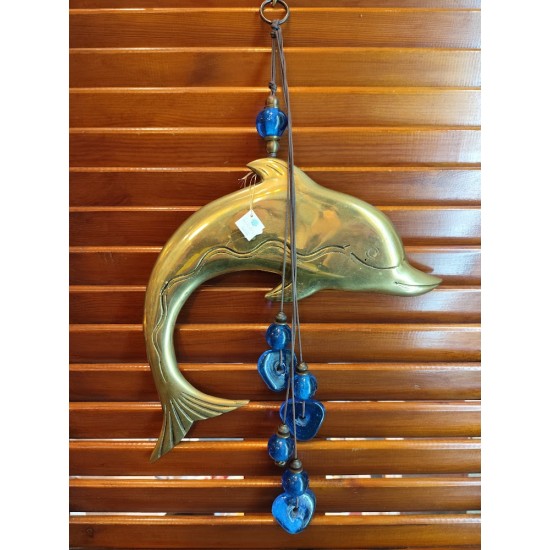 Handmade Bronze Dolphin with Glass and Bronze Beads – Unique Piece