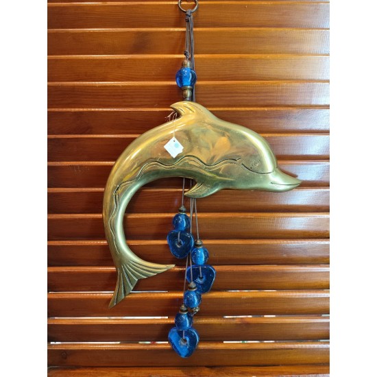 Handmade Bronze Dolphin with Glass and Bronze Beads – Unique Piece