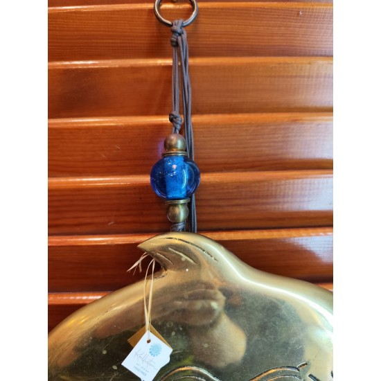 Handmade Bronze Dolphin with Glass and Bronze Beads – Unique Piece