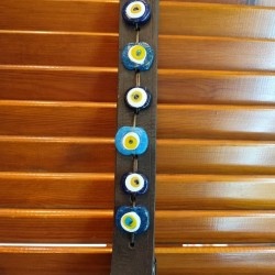 Handmade Collectible Good Luck Charm – Authentic Leather Horse Accessory Embellished with Glass Beads and Metallic Elements – Greek Craftsmanship