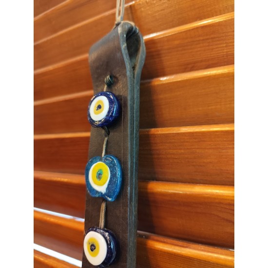 Handmade Collectible Good Luck Charm – Authentic Leather Horse Accessory Embellished with Glass Beads and Metallic Elements – Greek Craftsmanship