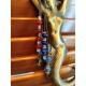 Handmade Collectible Charm – Brass Mermaid Decorated with Glass Beads and Metallic Elements