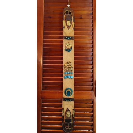 Handmade Collectible Charm – Authentic Horse Belt with Brass Elements for Good Luck and Protection