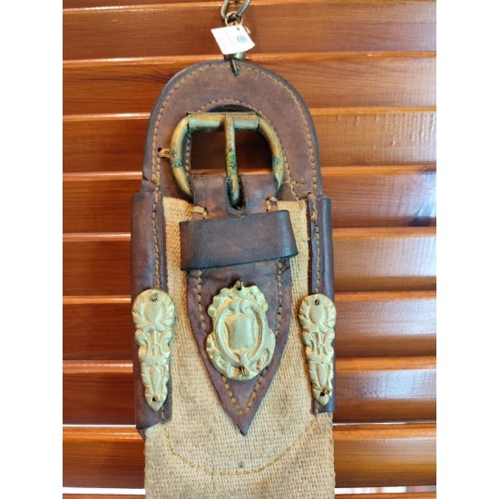 Handmade Collectible Charm – Authentic Horse Belt with Brass Elements for Good Luck and Protection