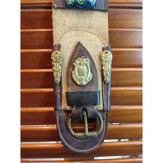 Handmade Collectible Charm – Authentic Horse Belt with Brass Elements for Good Luck and Protection