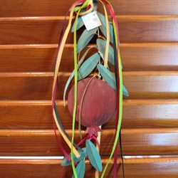 Handmade Charm – Pomegranate Branch Made of Brass with Hand-Painted Design (28x7 cm)