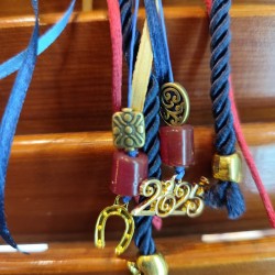 Handmade Charm – Brass Pomegranate 32x8 cm, Decorated with Glass and Brass Beads