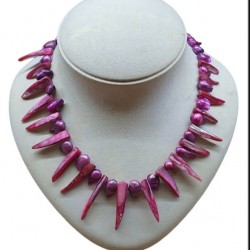 NECKLACE WITH SHELL BEADS 43CM