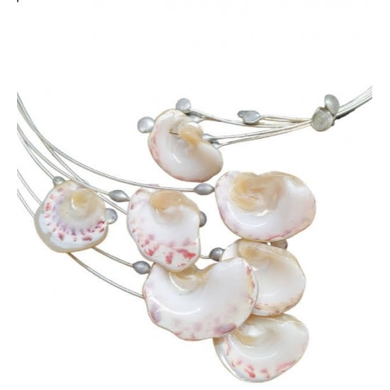 NECKLACE SILVER PLATED WITH SEASHELLS 60CM