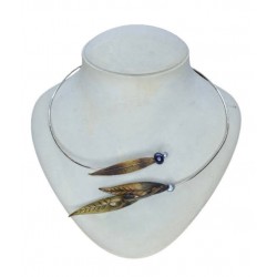 NECKLACE WITH BRONZE OLIVE LEAVES 60CM