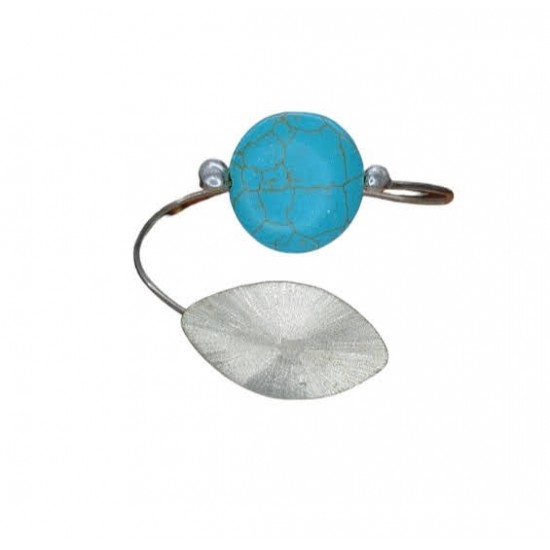 HANDMADE BRACELET MODERN WITH ALPACA METAL & TURQUOISE STONE
