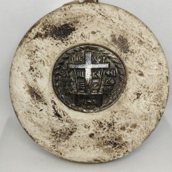 Handmade Wall Hanging Wreath – Bronze & Stone with cross Symbol