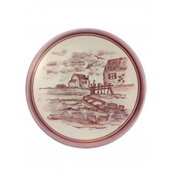 Handmade Ceramic Plate – Hand-Painted Landscape
