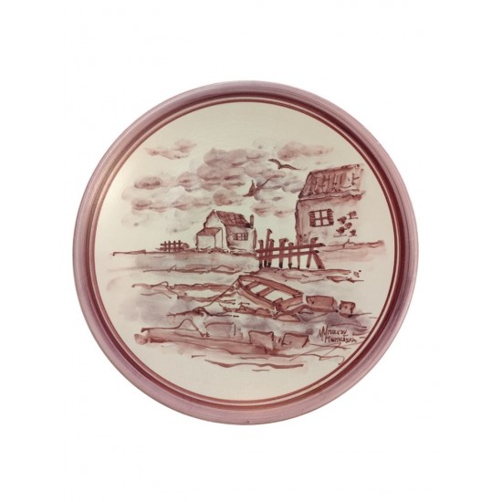 Handmade Ceramic Plate – Hand-Painted Landscape