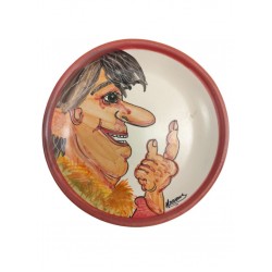 Handmade Ceramic Plate with the Figure of Karagiozis