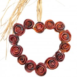 Handmade Heart-Shaped Wreath with Roses