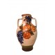 Hand-Painted Ceramic Jug with Embossed Roses and Grapes