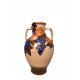 Hand-Painted Ceramic Jug with Embossed Roses and Grapes