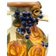 Hand-Painted Ceramic Jug with Embossed Roses and Grapes