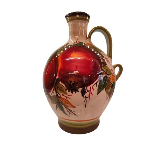 Handmade Ceramic Jug with Pomegranate Branch Design – A Work of Greek Art