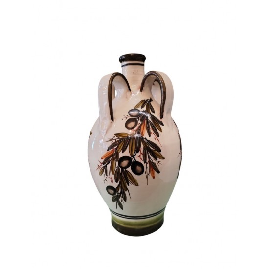 Handmade Ceramic Jug with Olive Branch Design – A Work of Greek Art