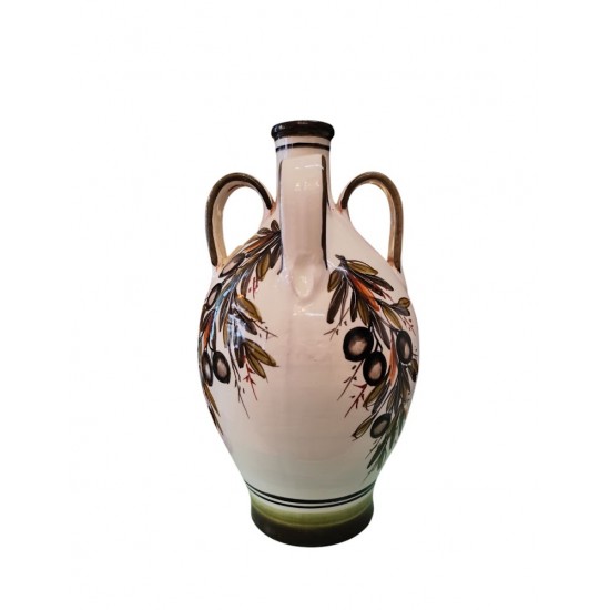 Handmade Ceramic Jug with Olive Branch Design – A Work of Greek Art