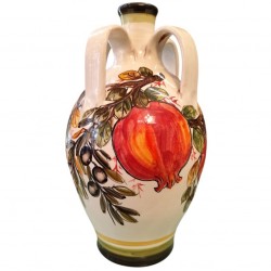 Handmade Ceramic Jug with Oliveand Pomegranate Branch Design – A Work of Greek Art