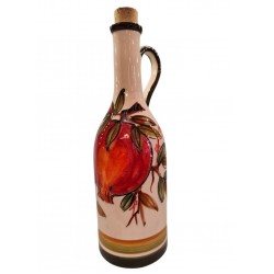 Handmade Ceramic Bottle with Pomegranate Branch Design – Greek Art