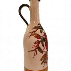Handmade Ceramic Bottle with Pomegranate Branch Design – Greek Art