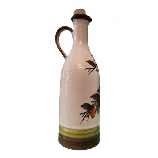 Handmade Ceramic Bottle with lemon Branch Design – Greek Art
